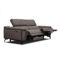 RELAXSOFA MATERA 3-Sitzer mit 2 Relaxfunktionen, braun - Schwarz/Braun, Holzwerkstoff/Textil (212/82/103cm) - Courtois Laville