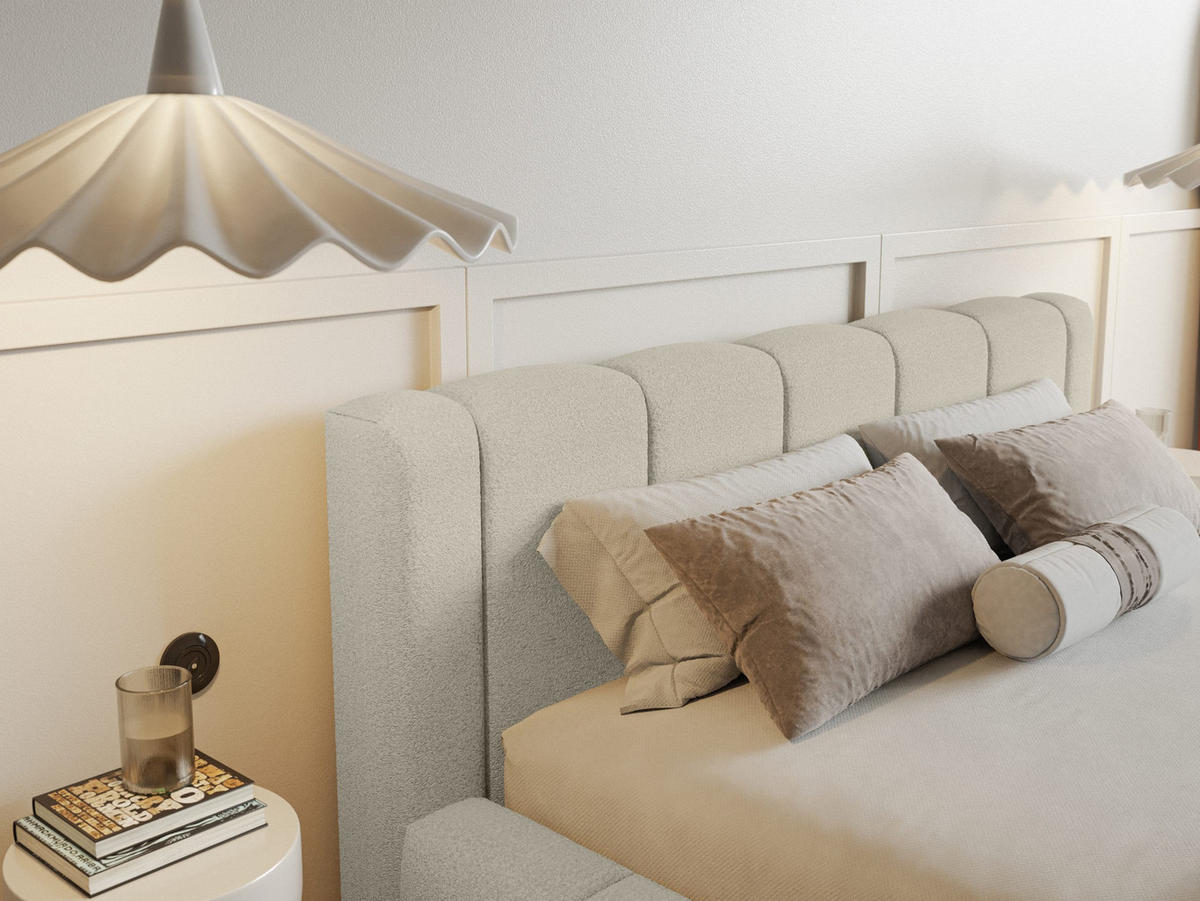 POLSTERBETT Nedi 200x200 cm, Beige - Beige, Textil (200/200cm) - Fedve