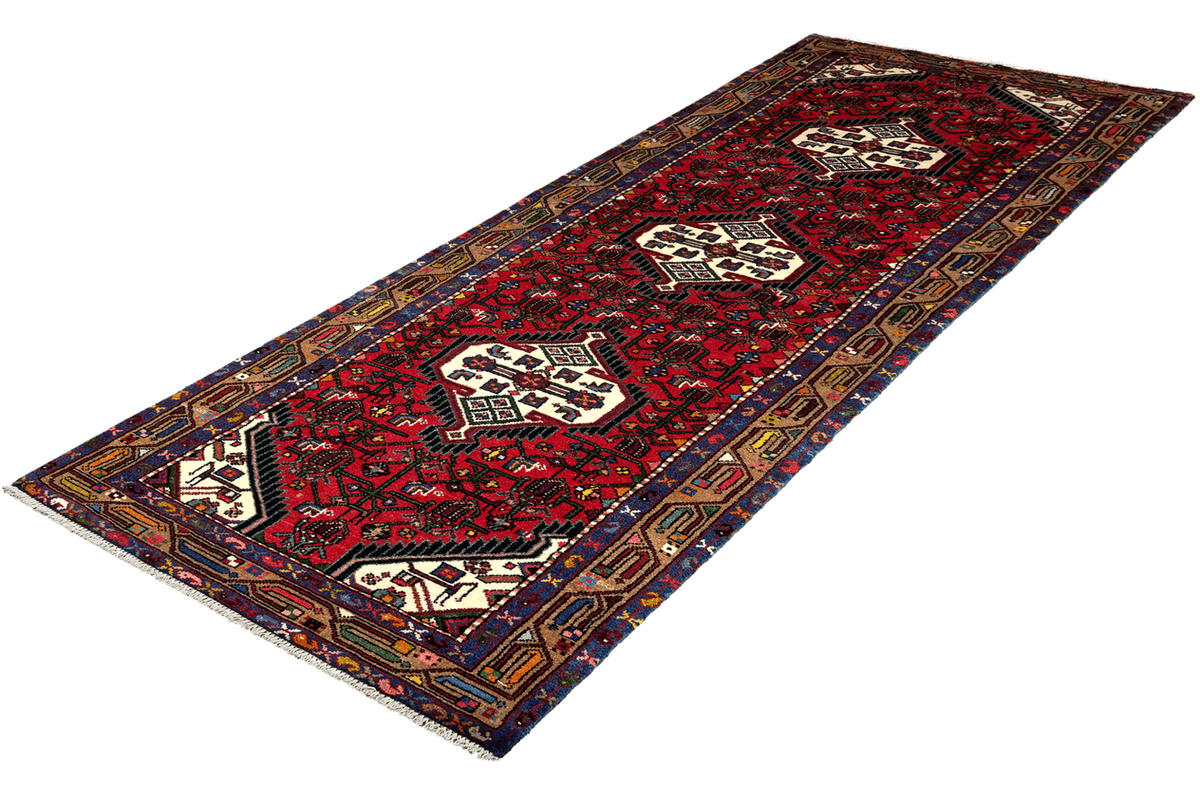 LÄUFER Orient handgeknüpft Assadabad Rot 301/84 cm Schurwolle - Rot, Textil (84/301cm) - Looma