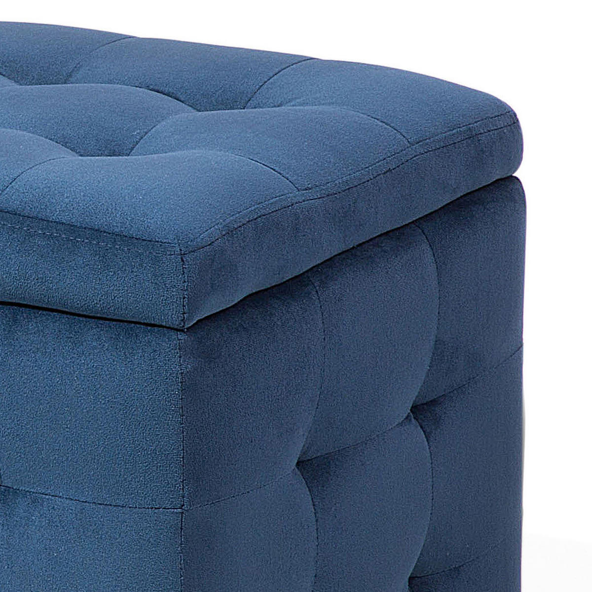 TRUHENBANK Michigan 42/72/40 cm - Blau, Textil (72/40/42cm) - Beliani