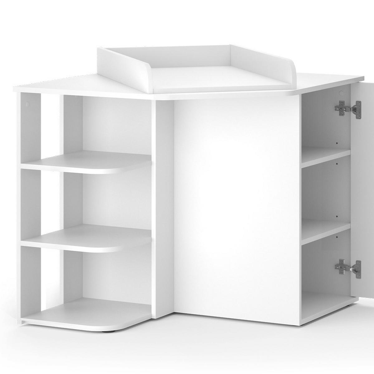 WICKELKOMMODE Kristian Weiß 85 x 77.3 cm mit Tür und offenen Fächern - Weiß, Holzwerkstoff (85/77.3/85cm) - Vicco