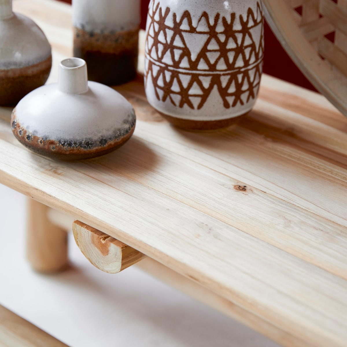 BEISTELLTISCH Kilim Natur aus Teak - Naturfarben, Holz (30/80/30cm) - Tikamoon