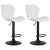BARHOCKER 2er Set Lederlook weiß - Schwarz/Weiß, Textil/Metall (47/88/51cm) - CLP