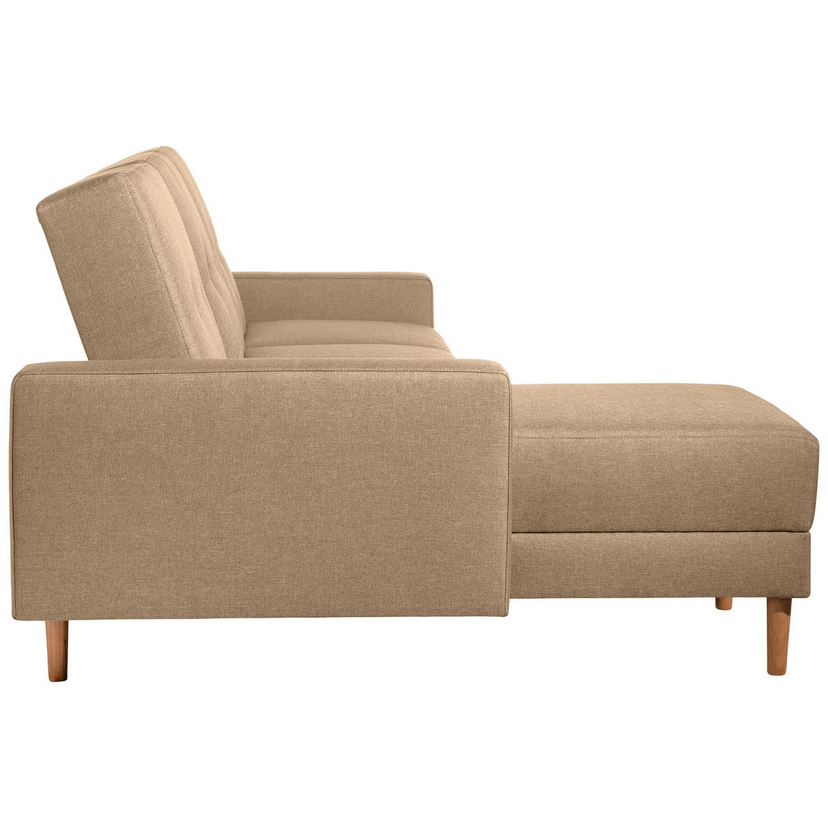 FUNKTIONSSOFA mit Hocker Kattie Flachgewebe sand - Sandfarben, Kunststoff (144/230cm) - 58aufmkessel