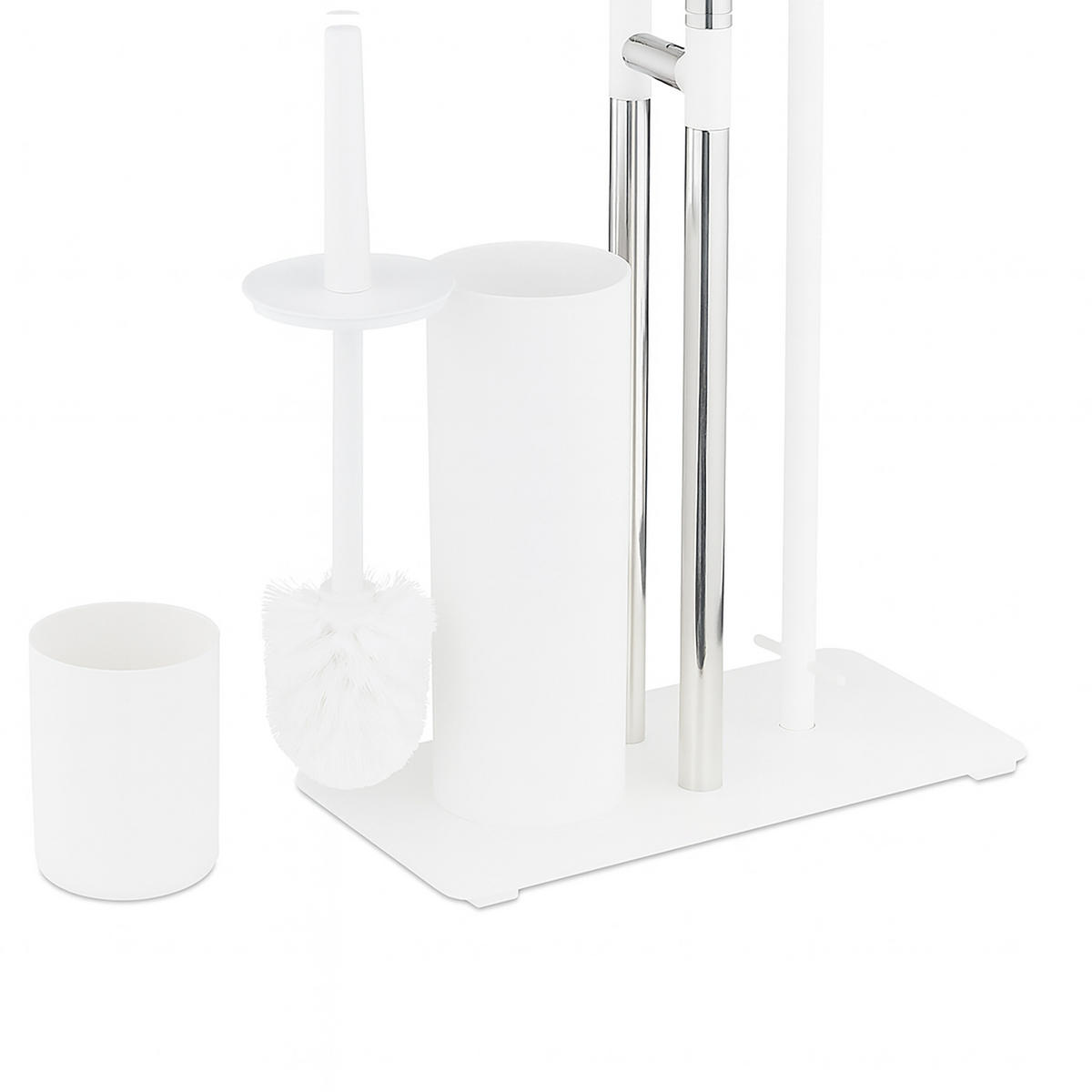 WC-GARNITUR - Weiß, Kunststoff/Metall (30/77/15cm) - Relaxdays