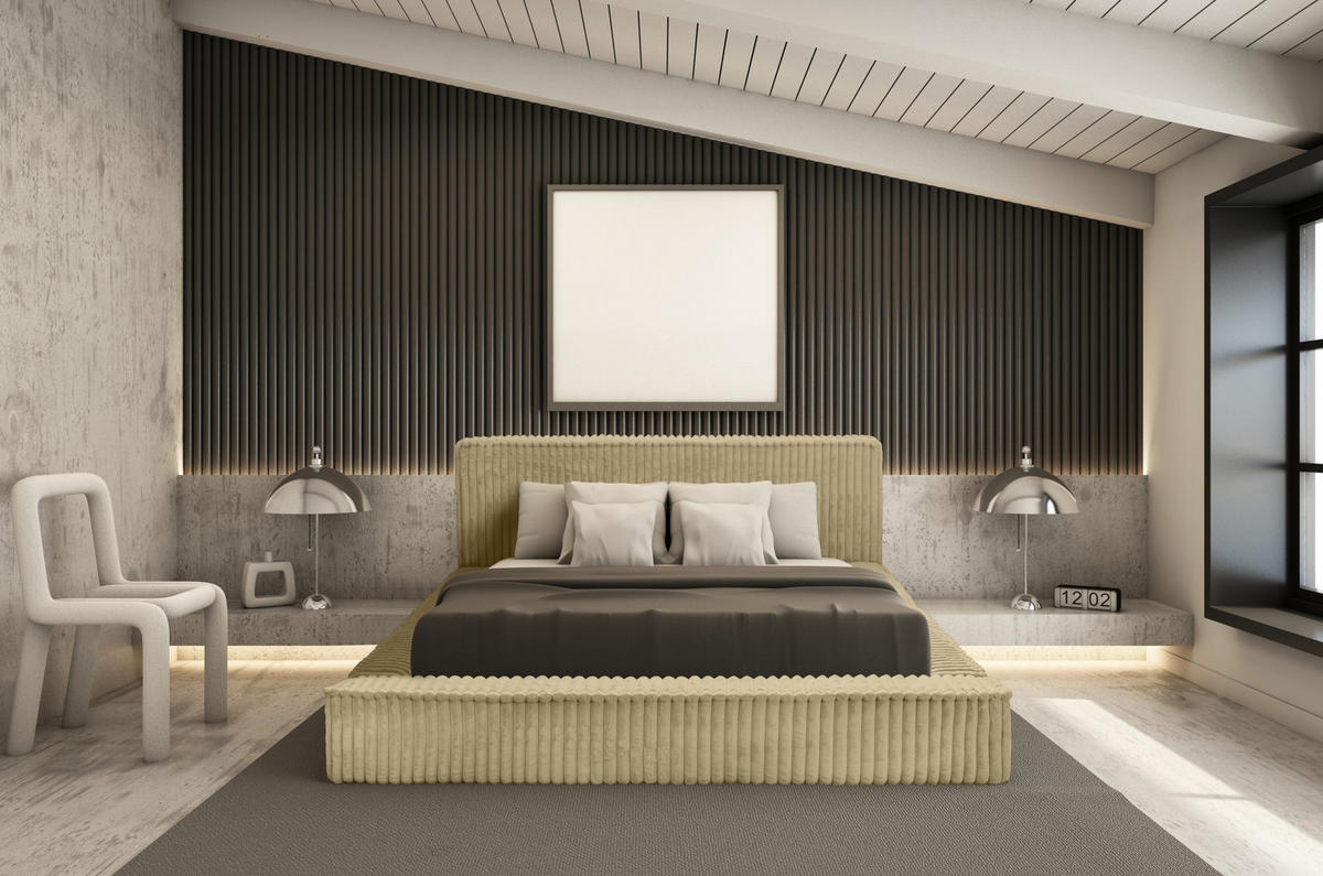 POLSTERBETT Doppelbett Burren 140x200 cm Dunkelbeige - Braun, Textil (140/200cm) - Meblito