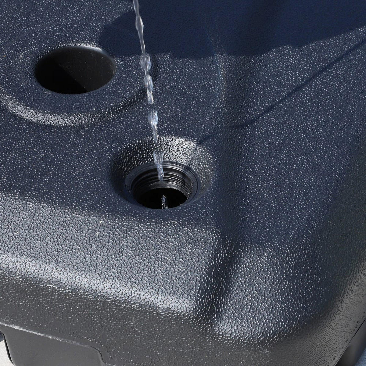SONNENSCHIRMSTÄNDER Sonnenschirmfuß aus HDPE mit Rollen in Schwarz quadratisch wetterfest und standfest 80x60x15cm befüllt bis zu 60 L - Schwarz, Kunststoff (60/80cm) - Livingandhome