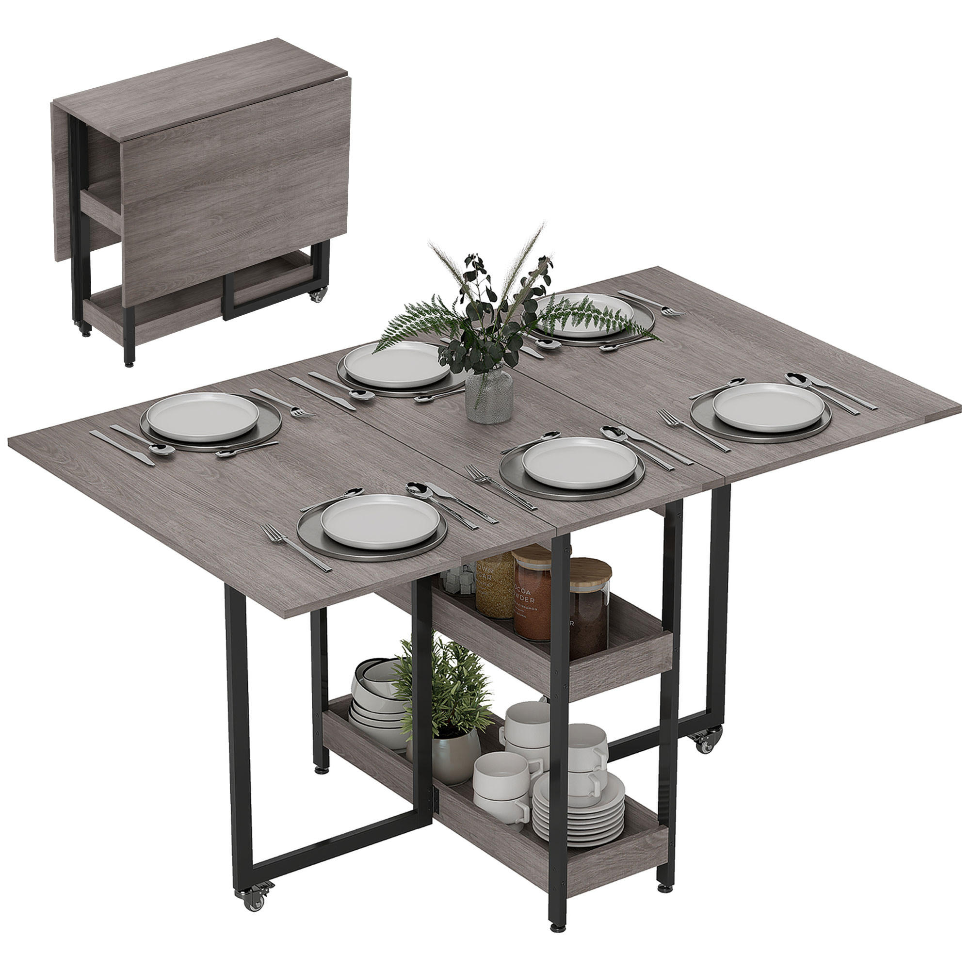 ESSTISCH Grau 133.4/80.0/75.0 - Grau, Holzwerkstoff (133.4/80/75cm)