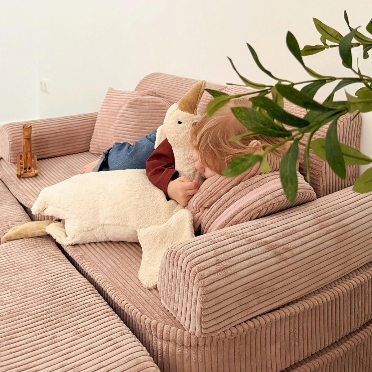 KINDERSOFA AESTHETIC 120 cm Cord Rosa 12 Stk - Rosa, Textil (60/12.5/120cm) - MeowBaby