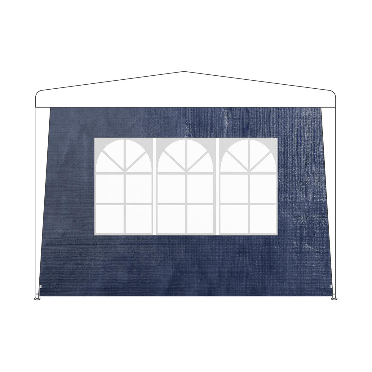 3XPAVILLON-SEITENTEILE - Dunkelblau, Kunststoff (300/200/0.1cm) - Relaxdays