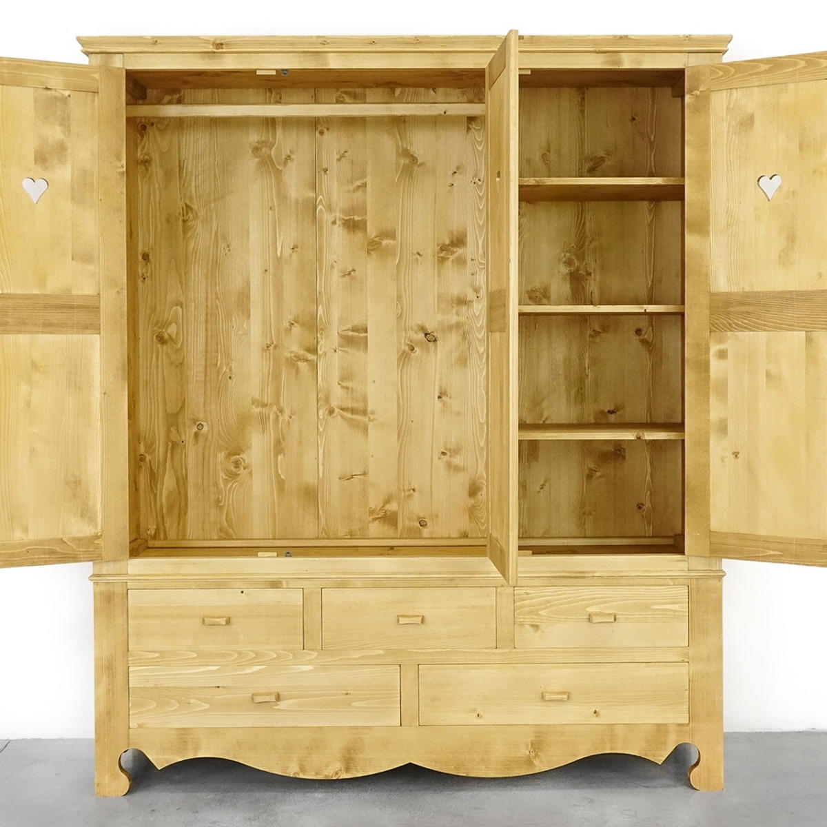 KLEIDERSCHRANK aus Massivholz MEXICANA - Honig, Holz (171/200/55cm) - Seart