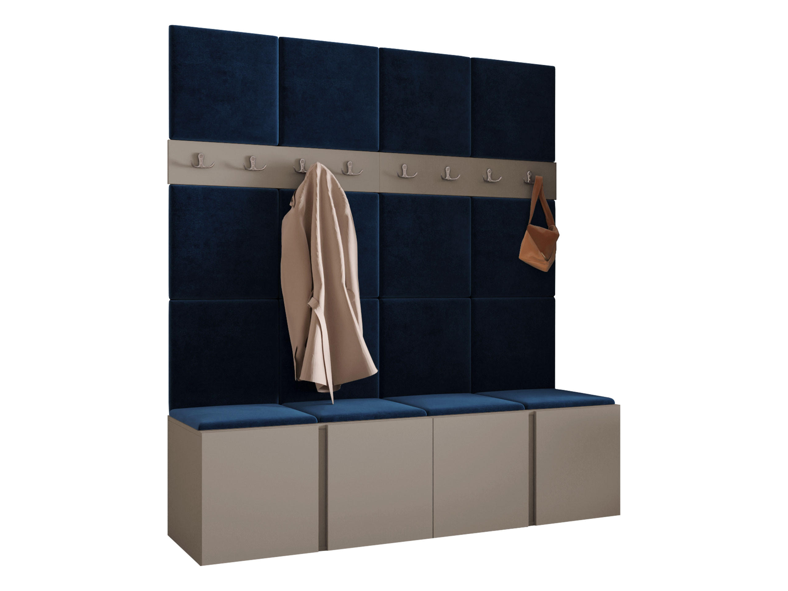 MOBILIER PENTRU HOL Orion V - albastru/cașmir, material plastic/compozit lemnos (168/186/46cm) - MIRJAN24