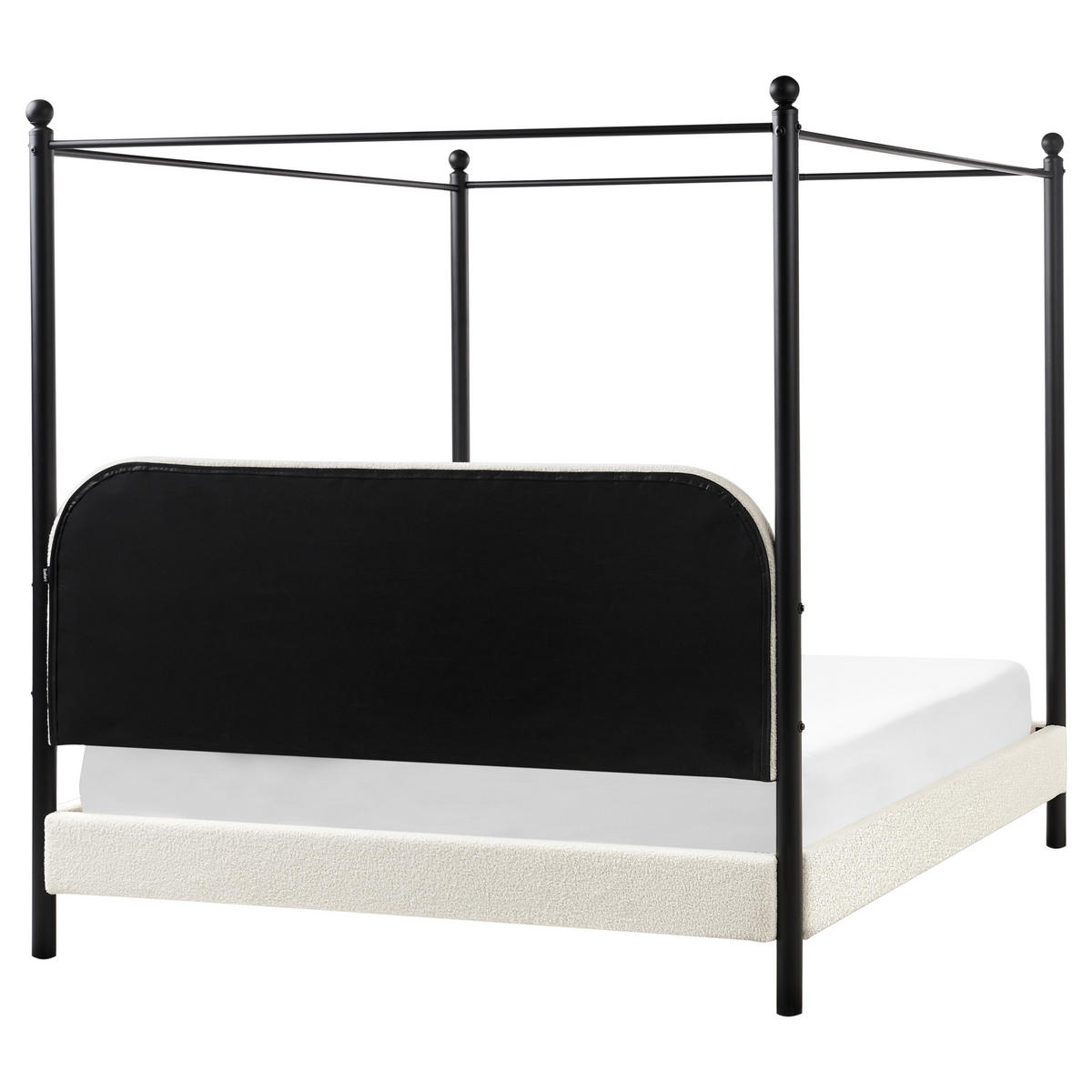 HIMMELBETT 160x200 cm Weiß Dannemois - Creme, Textil (160/200cm) - Beliani