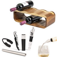 WEINREGAL-SET 6tlg, Akazienholz - Akaziefarben, Holz (38/12.5/16cm) - eluno