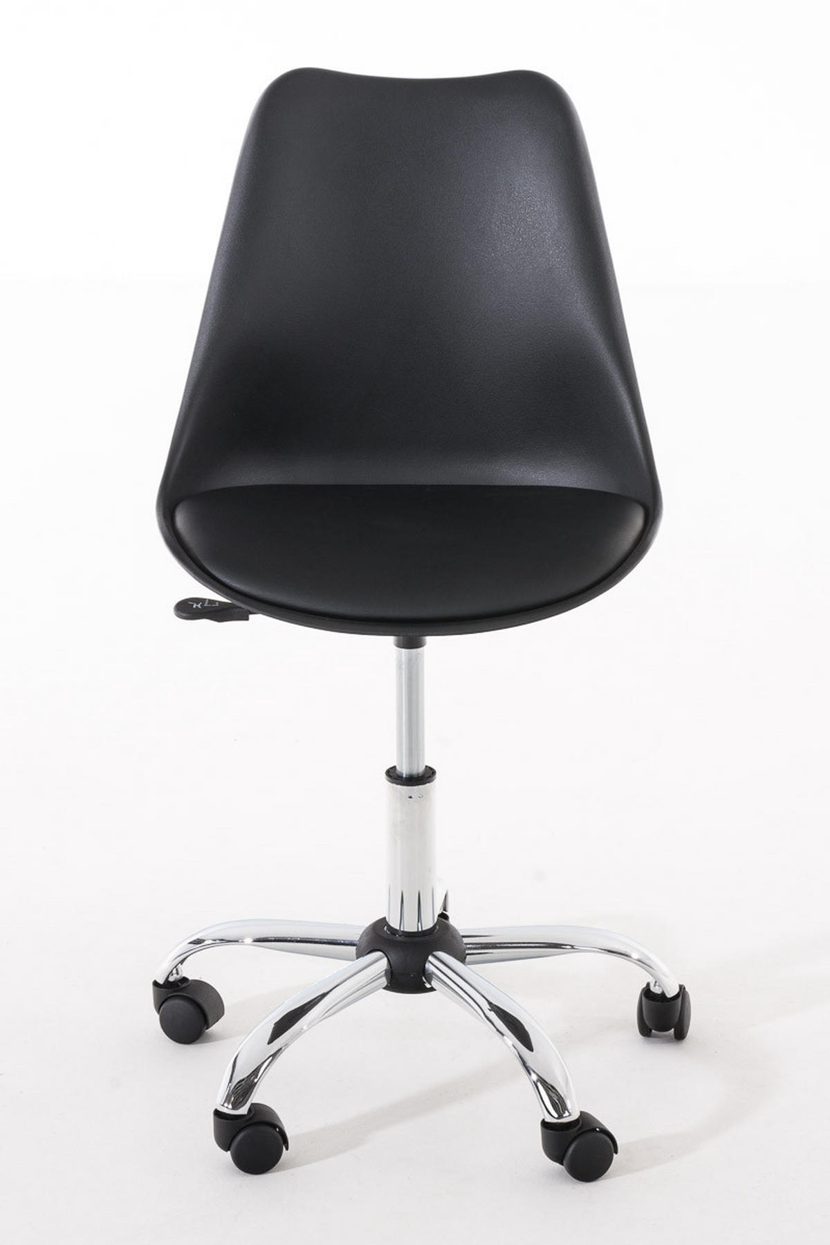 DREHSTUHL Lederlook Schwarz - Chromfarben/Schwarz, Textil/Metall (48/81/48cm) - CLP