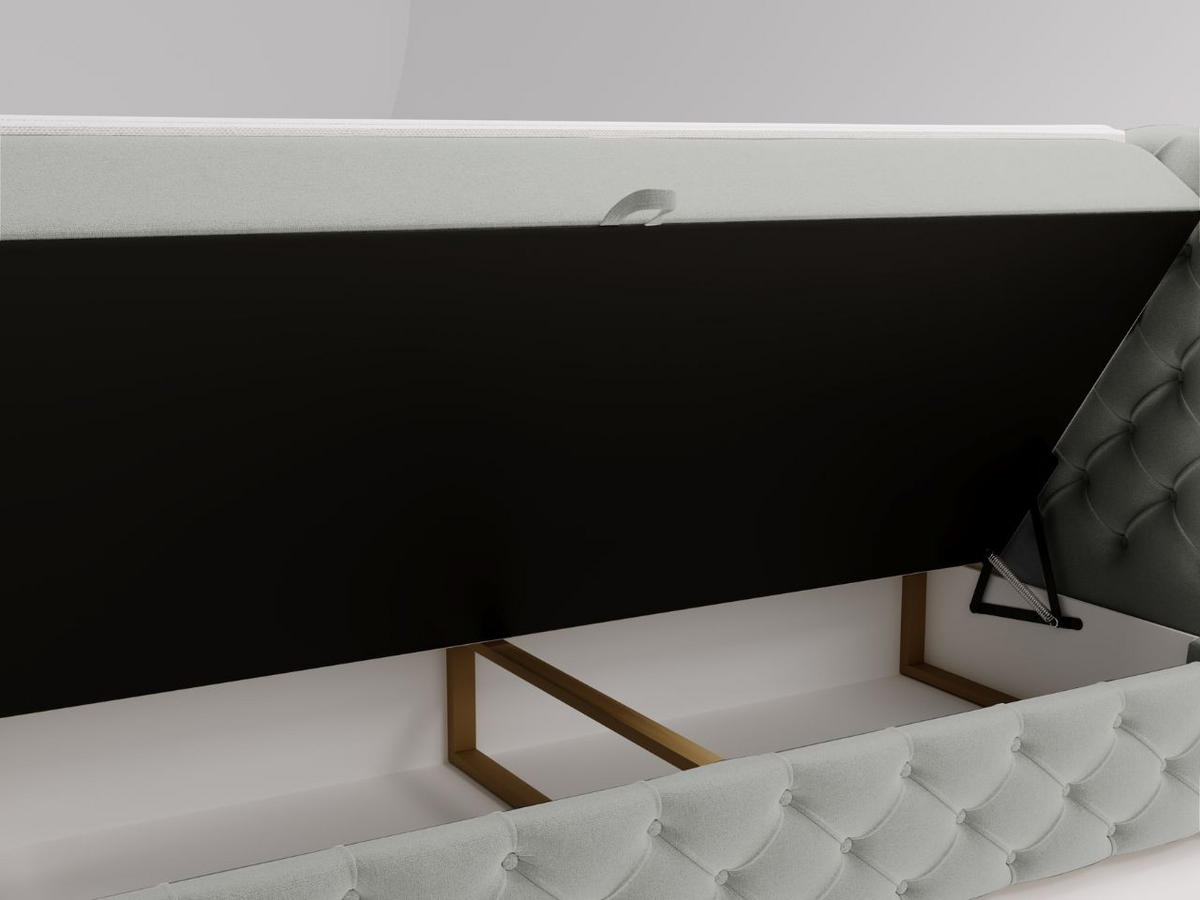 BOXBETT Canolo 140x200 Hellgrau - Hellgrau, Holz/Textil (140/200cm) - Graingold