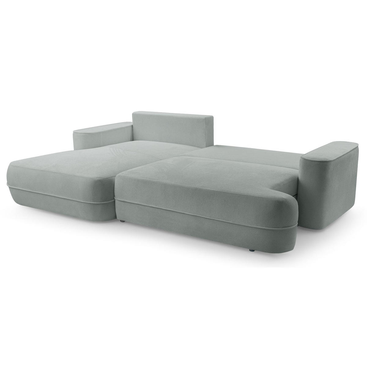 ECKSOFA Fuerro Graubeige Strukturstoff - Taupe/Schwarz, Kunststoff/Textil (260/168cm) - Selsey