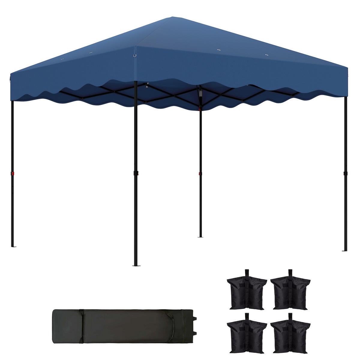PAVILLON ca.3x 3m - Blau, Metall (297/287/297cm) - Outsunny