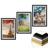 WANDBILDER 3er-Set - 40x60 cm Schwarzer Rahmen - Denkmäler Europas - Schwarz, Kunststoff (40/60cm) - ArtPrintCave