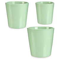 BLUMENTÖPFE Conical pastelfarben 3er-Set - Grün, Keramik (16.5/16cm)