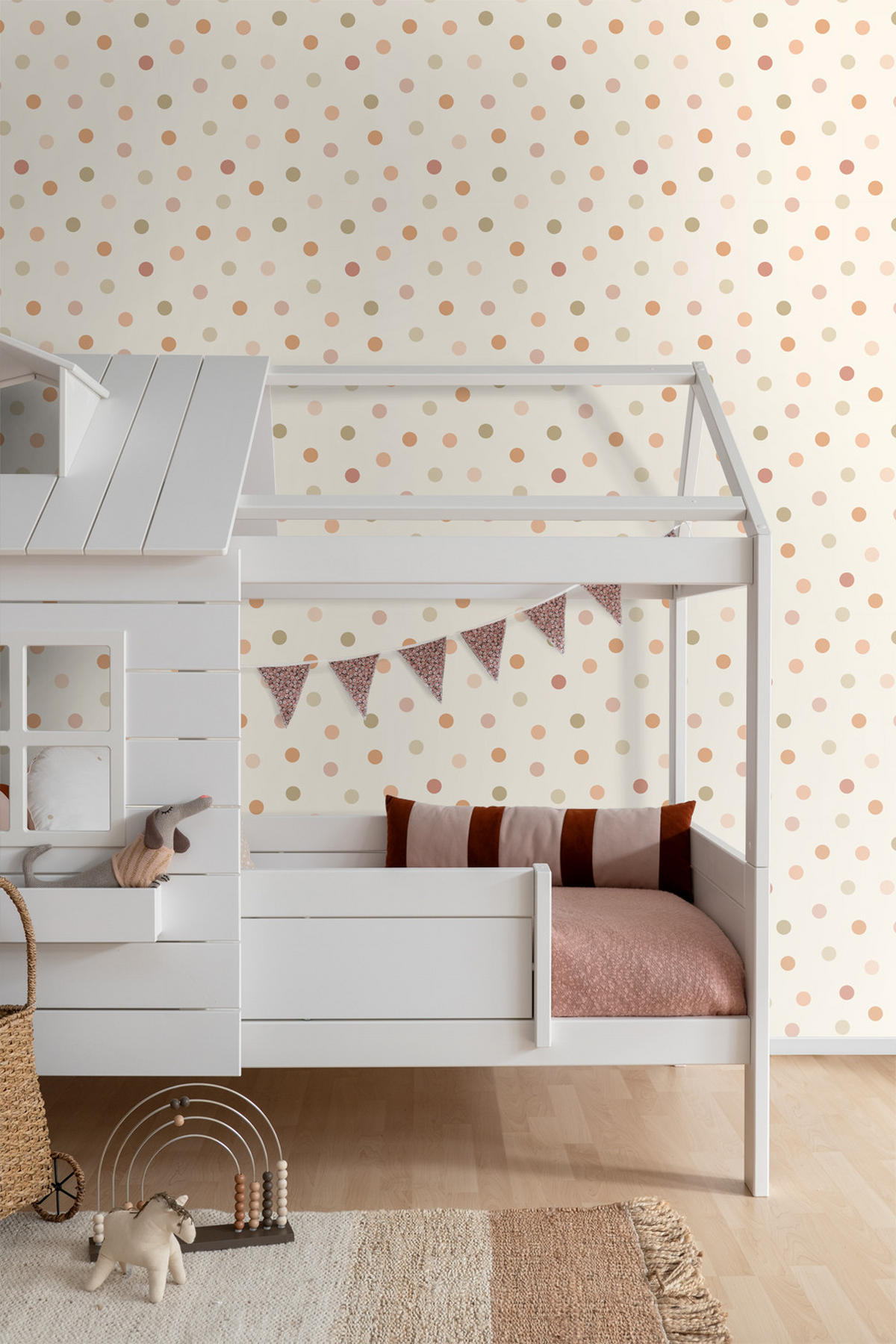 TAPETE Punktmuster 50 x 900 cm - Beige, Papier (50/0.1cm) - ESTAhome