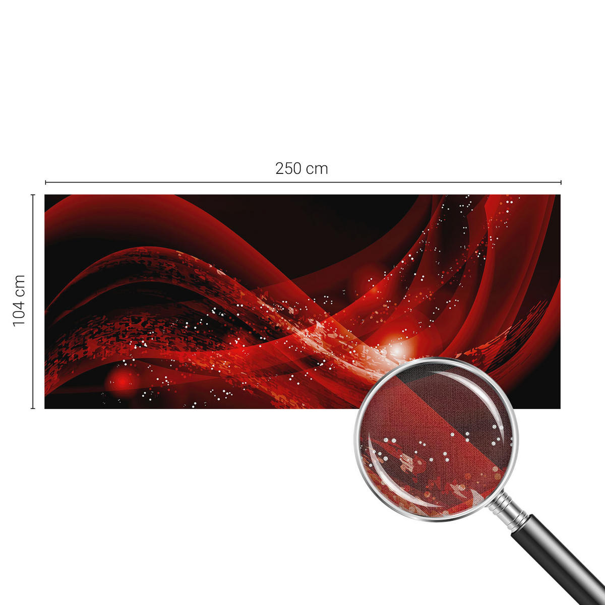 FOTOTAPETE 250x104 cm - Roter Wirbel - Weiß, Textil (250/104cm) - Wallfluent