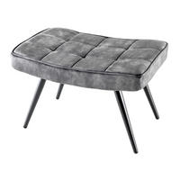 HOCKER SCANDINAVIA Samt Grau 60 cm - Schwarz/Grau, Textil/Metall (60/39/40cm) - riess-ambiente