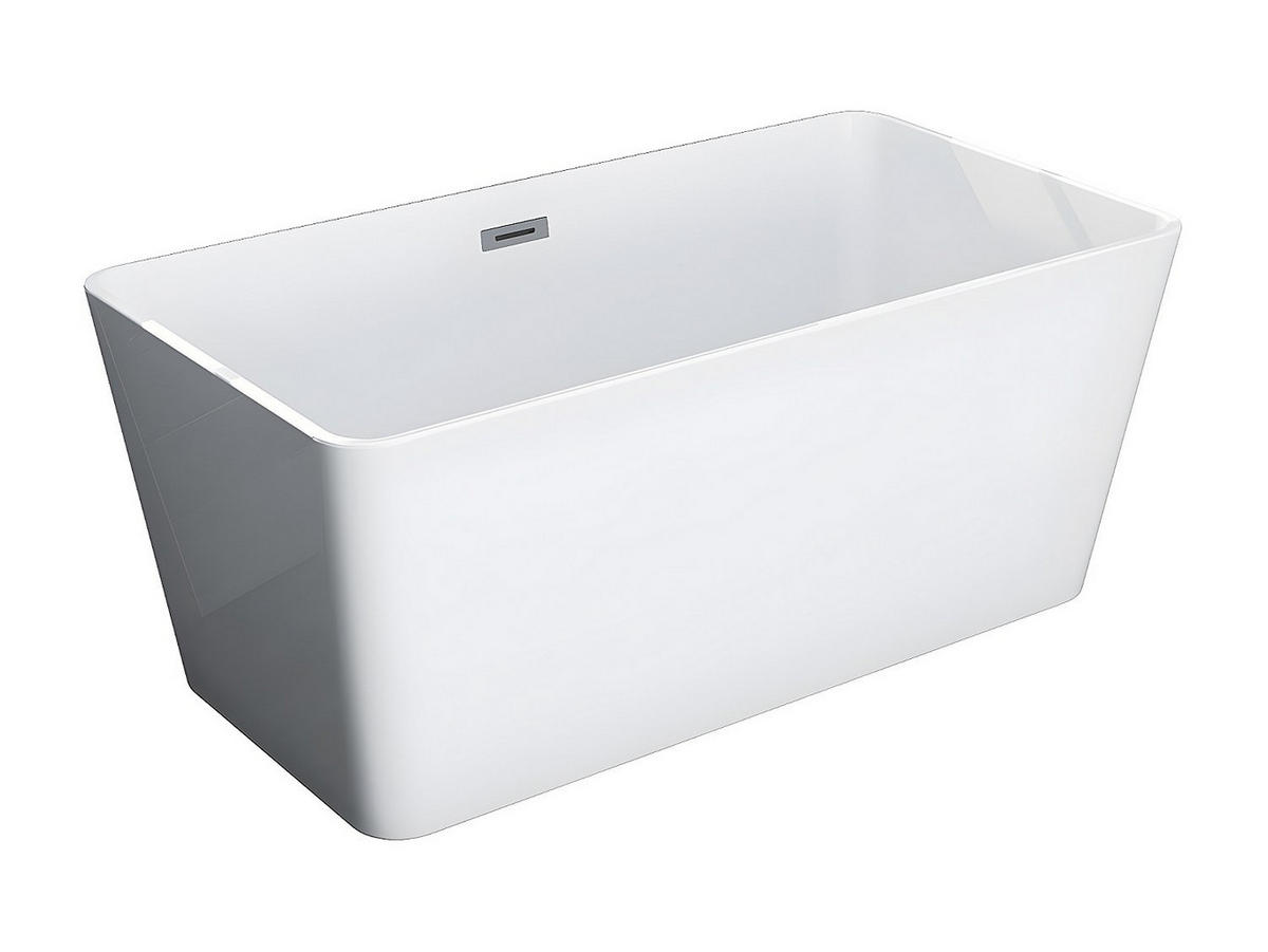 BADEWANNE - 130 cm x 70 cm - Acryl - Weiß - Weiß, Kunststoff (130/55/70cm) - Vente-Unique