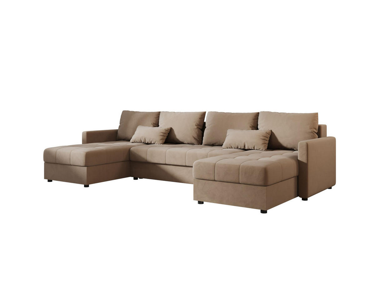 ECKSOFA MOS U BIS Itaka 48 mit Schlaffunktion - Braun, Textil (285/85/140cm) - Bedante