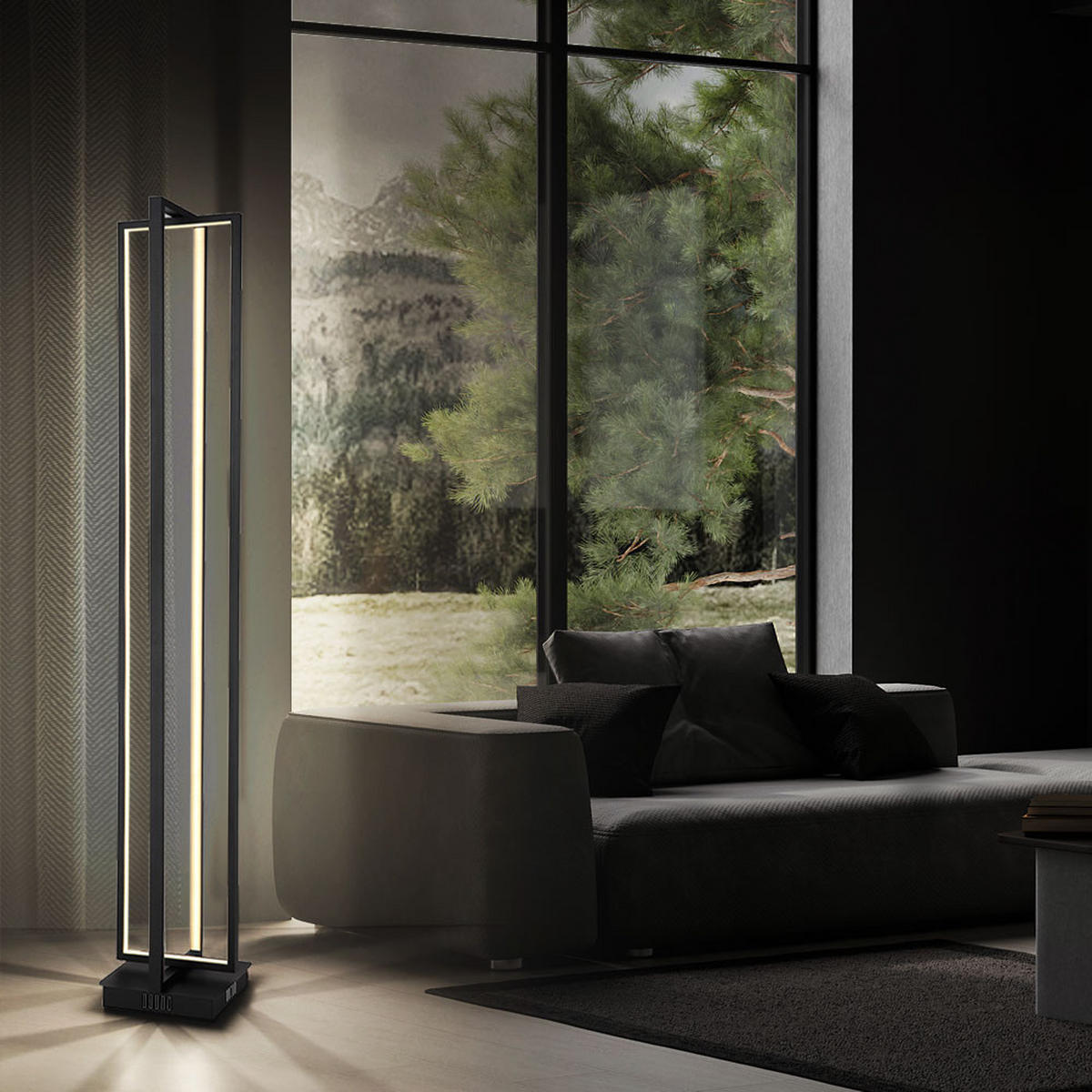 LED STEHLEUCHTE Metall Schwarz Opal - Schwarz, Metall (20/20/123cm) - Globo Lighting