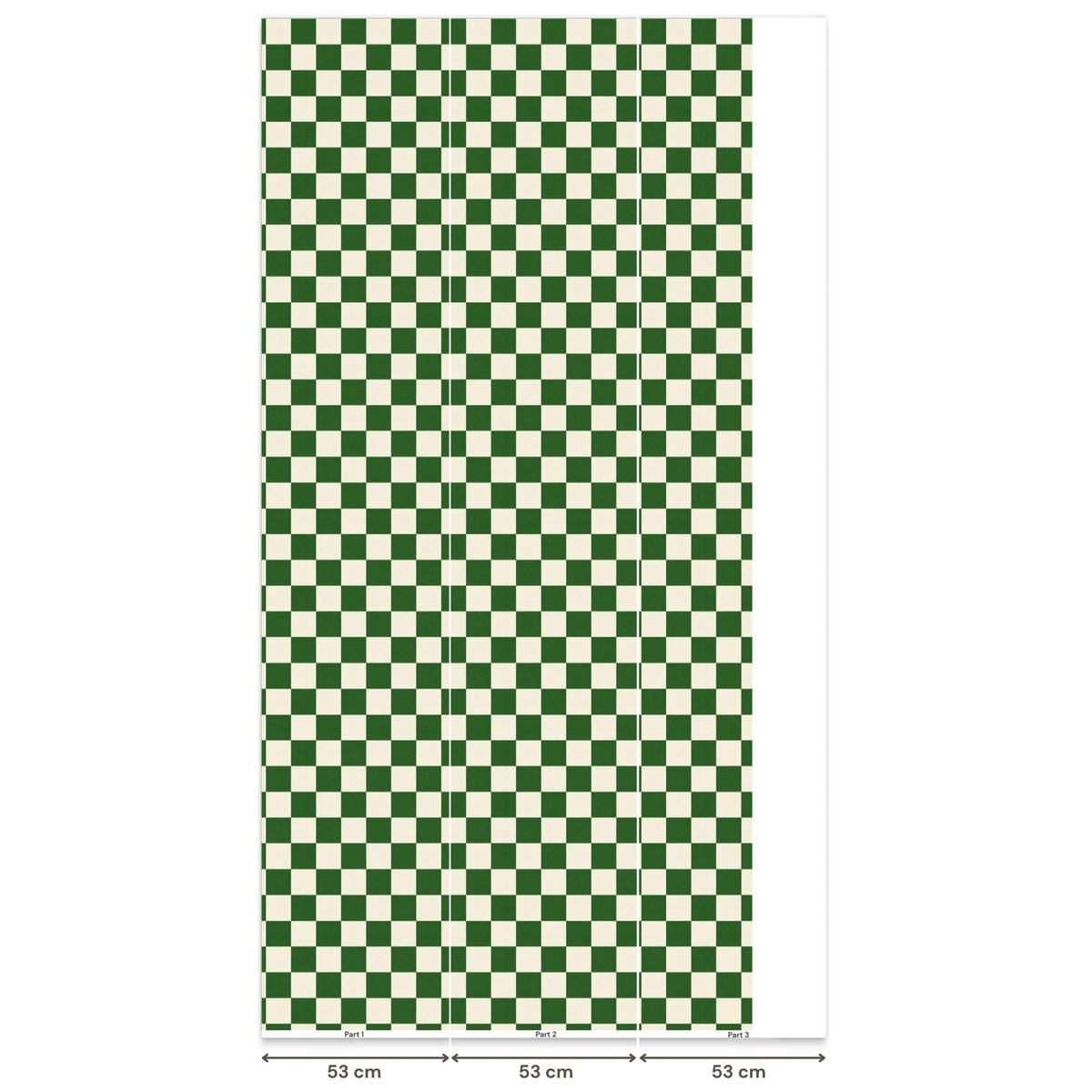 KINDERTAPETE - Schachbrett - Muster - Grün - 140x280 cm - Grün, Papier (140/280cm) - OnlyWow