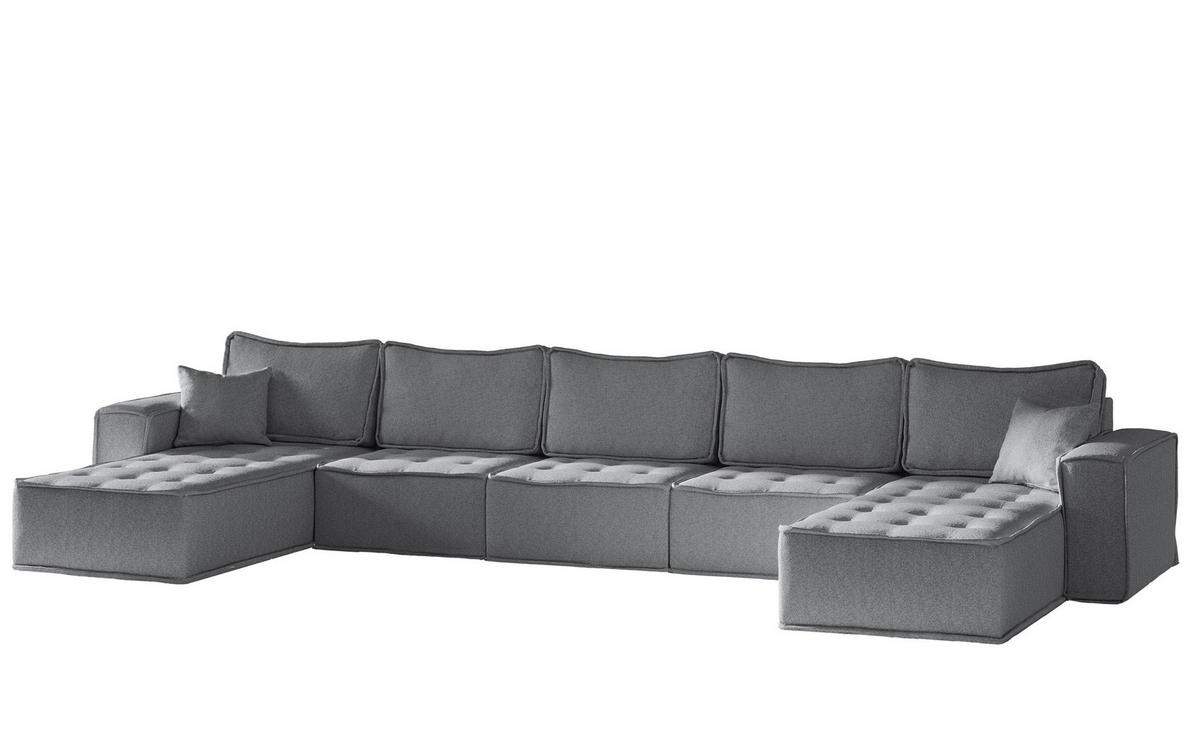 WOHNLANDSCHAFT Sande In Alpine - Anthrazit, Holzwerkstoff/Textil (452/85/192cm) - Fun Möbel