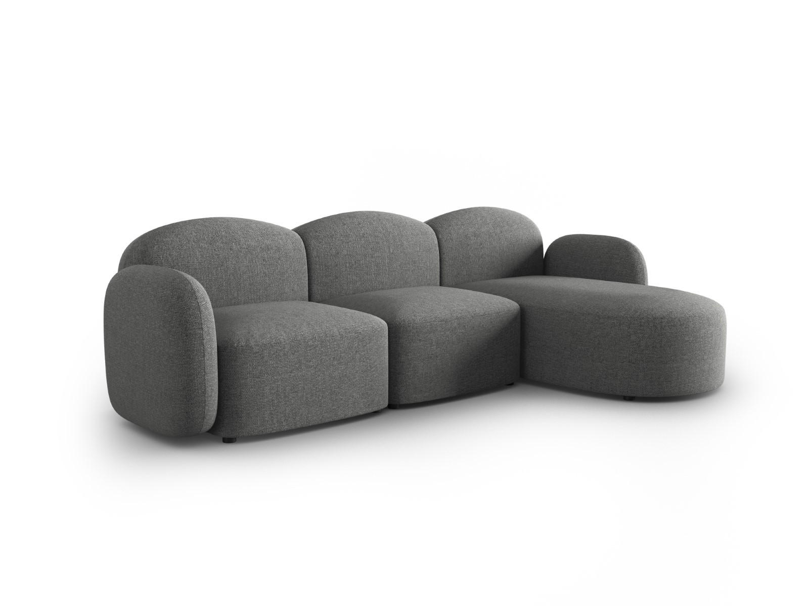 ECKSOFA rechts Blair aus Chenille-Stoff dunkelgrau mischung 4 Sitzplätze - Dunkelgrau, Textil (155/272cm) - Micadoni