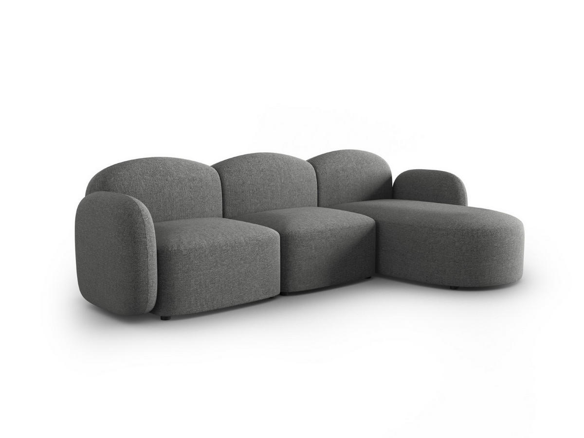 ECKSOFA rechts Blair aus Chenille-Stoff dunkelgrau mischung 4 Sitzplätze - Dunkelgrau, Textil (155/272cm) - Micadoni