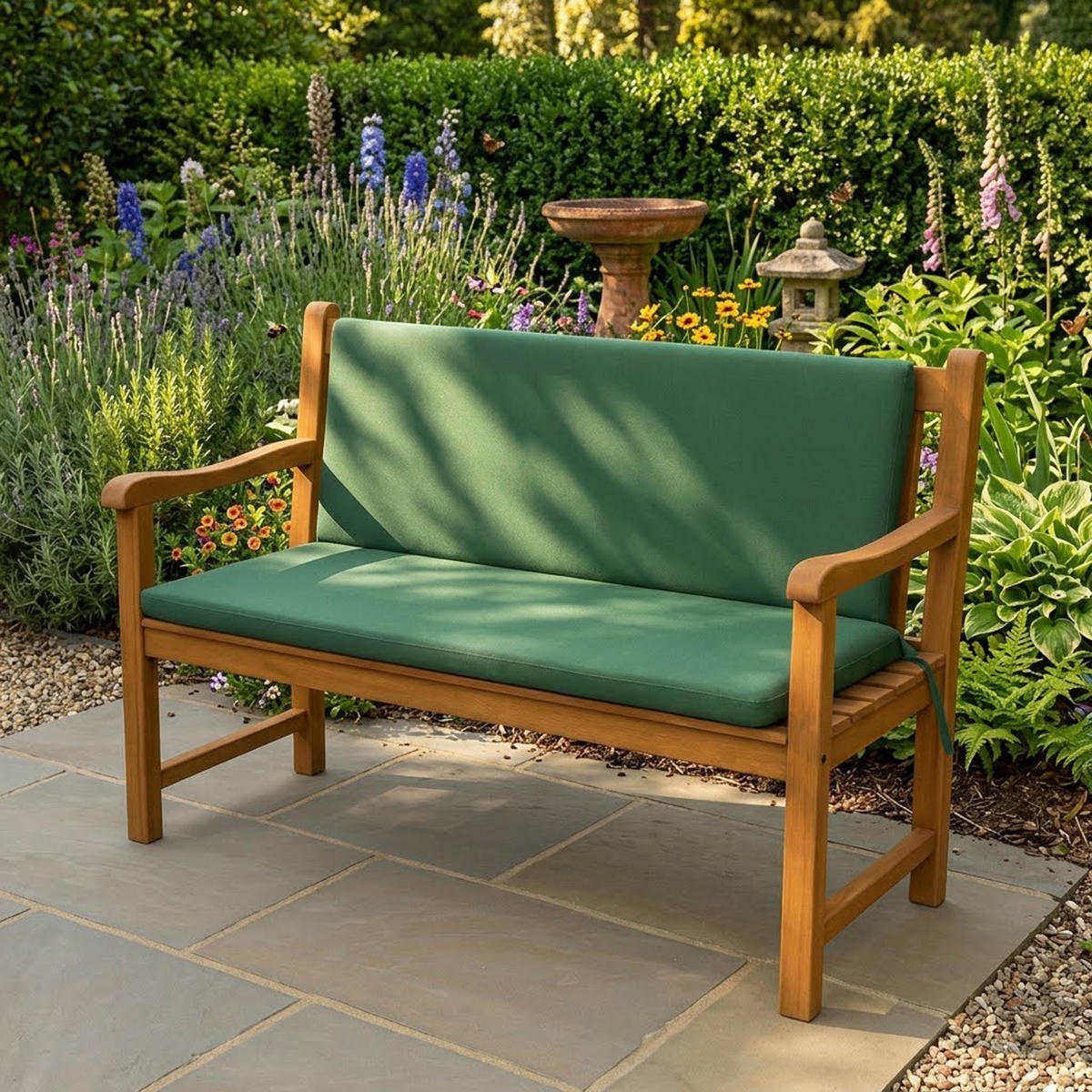 BANKAUFLAGE Oxford - 2-sitzer, dunkelgrün 98x88x7 cm - Grün, Textil (98/7/88cm) - TPFGarden