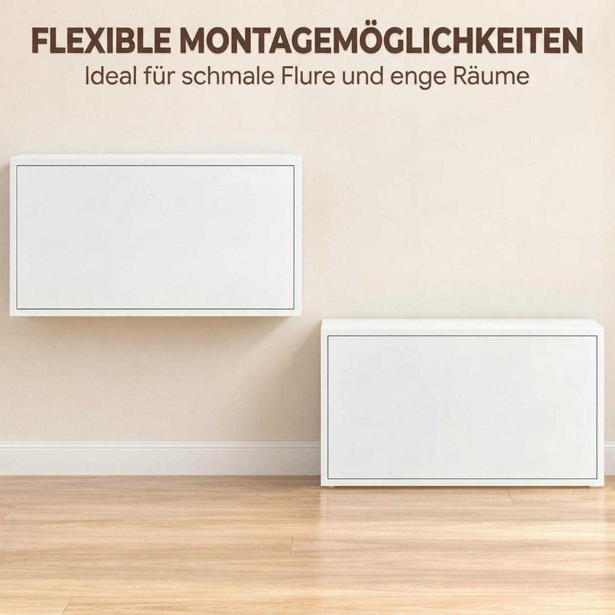 KLAPPSCHUHSCHRANK MDF Spanplatte Weiß - Weiß, Holzwerkstoff (30/43/70cm) - HOMCOM