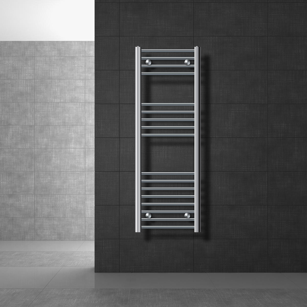 BADHEIZKÖRPER Sahara 400x1200 mm Chrome gebogen mit Seitenanschluss - Chromfarben, Metall (40/120/5cm) - LuxeBath