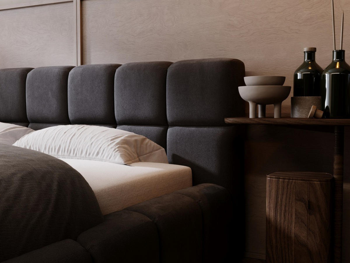 POLSTERBETT Alicante 180x200 Anthracite - Anthrazit, Textil (180/200cm) - Graingold