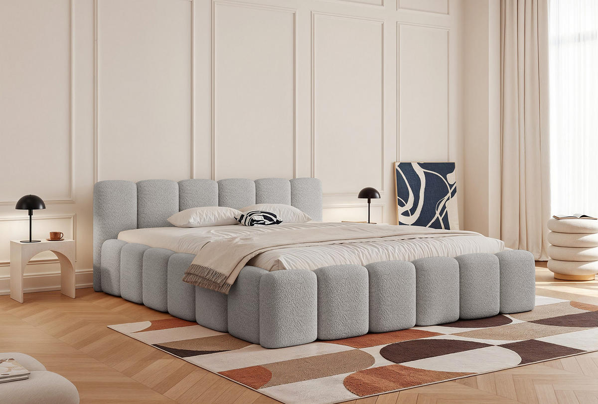 POLSTERBETT Alloggio 140x200 cm, Hellgrau - Hellgrau, Textil (140/200cm) - Fedve