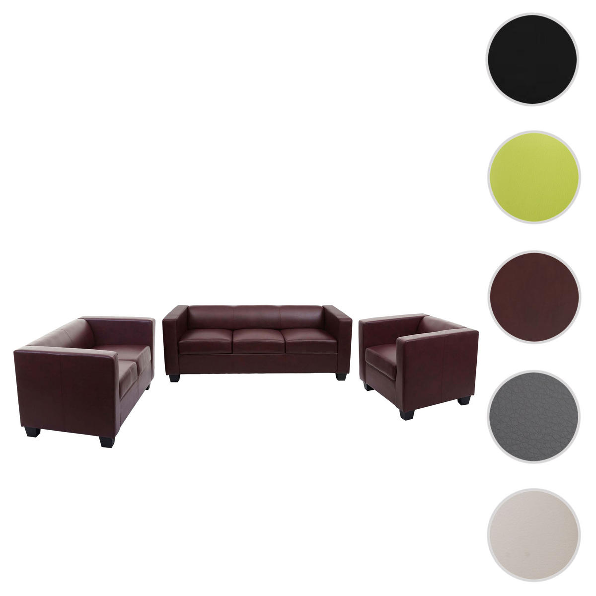 SOFAGARNITUR 3-2-1 Rotbraun 3er-Set - Rotbraun, Textil (400/70/300cm) - MCW