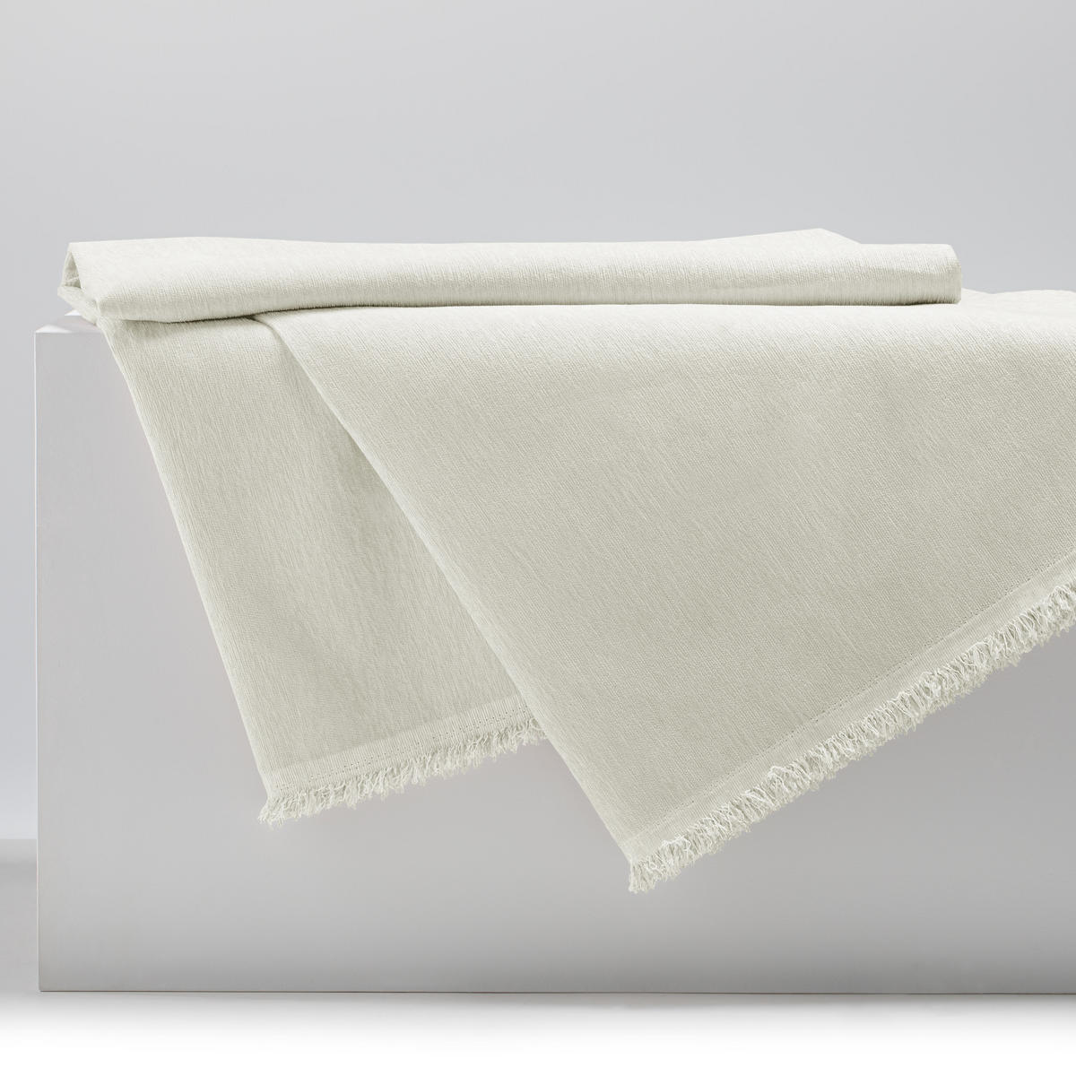 TAGESDECKE TALO mit Fransen Creme 220x240 - Creme, Textil (220/240cm)