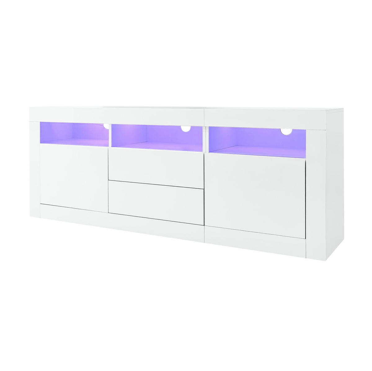 TV-ELEMENT mit LED-Beleuchtung 160 x 35 x 60 cm Hochglanz Weiß - Weiß, Holzwerkstoff (35/60/160cm) - Beauniv