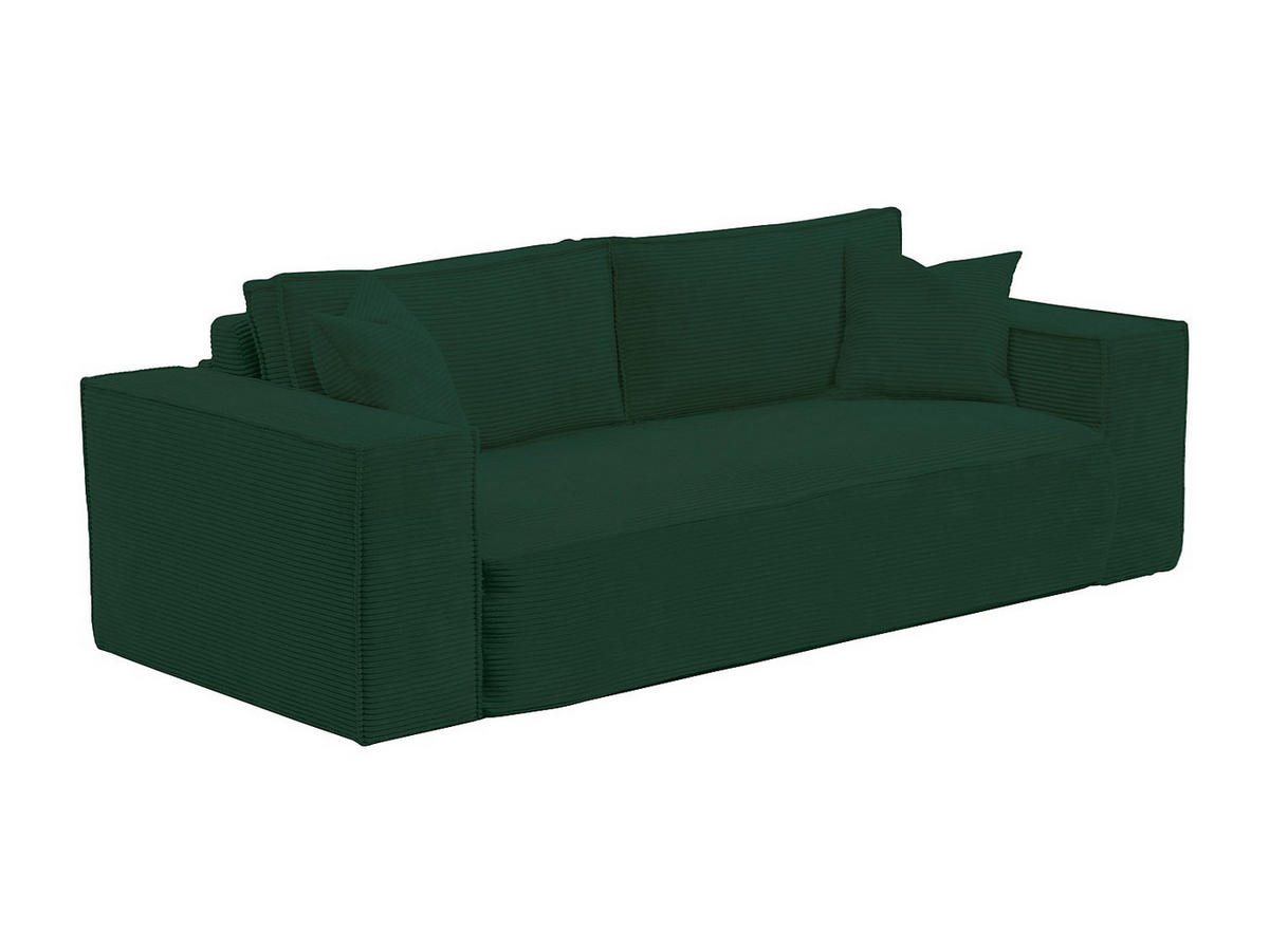 SCHLAFSOFA - 3 Personen - samt - tannengrün Amelia - Waldgrün, Textil (216/80/105cm) - Vente-Unique