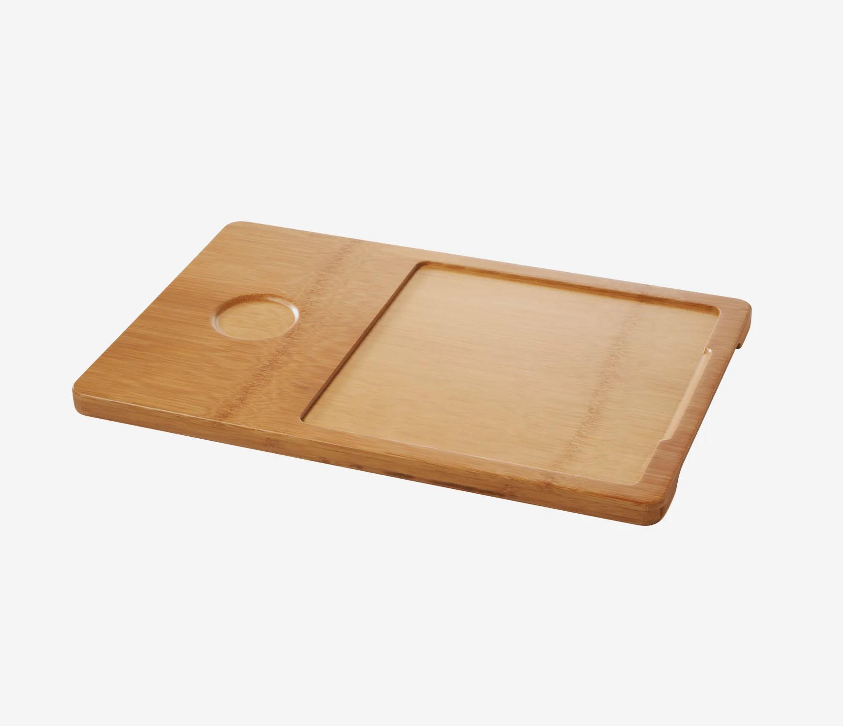 BAMBUS HOLZTABLETT 37 x 24 cm, 2 - fach unterteilt für Steakteller 20 x 20 cm - Braun, Keramik (24/1.7/37cm) - Revol Porcelaine France