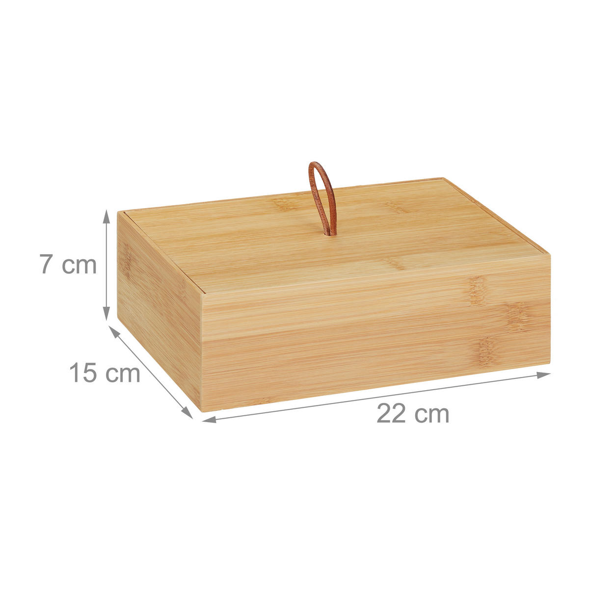 AUFBEWAHRUNGSBOX - Hellbraun, Holz (22/7/15cm) - Relaxdays