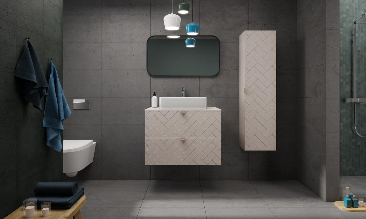 WASCHBECKUNTERSCHRANK TREND Kaschmir matt 80/46/60 cm - Kaschmir, Holzwerkstoff (80/60/46cm) - Rodan