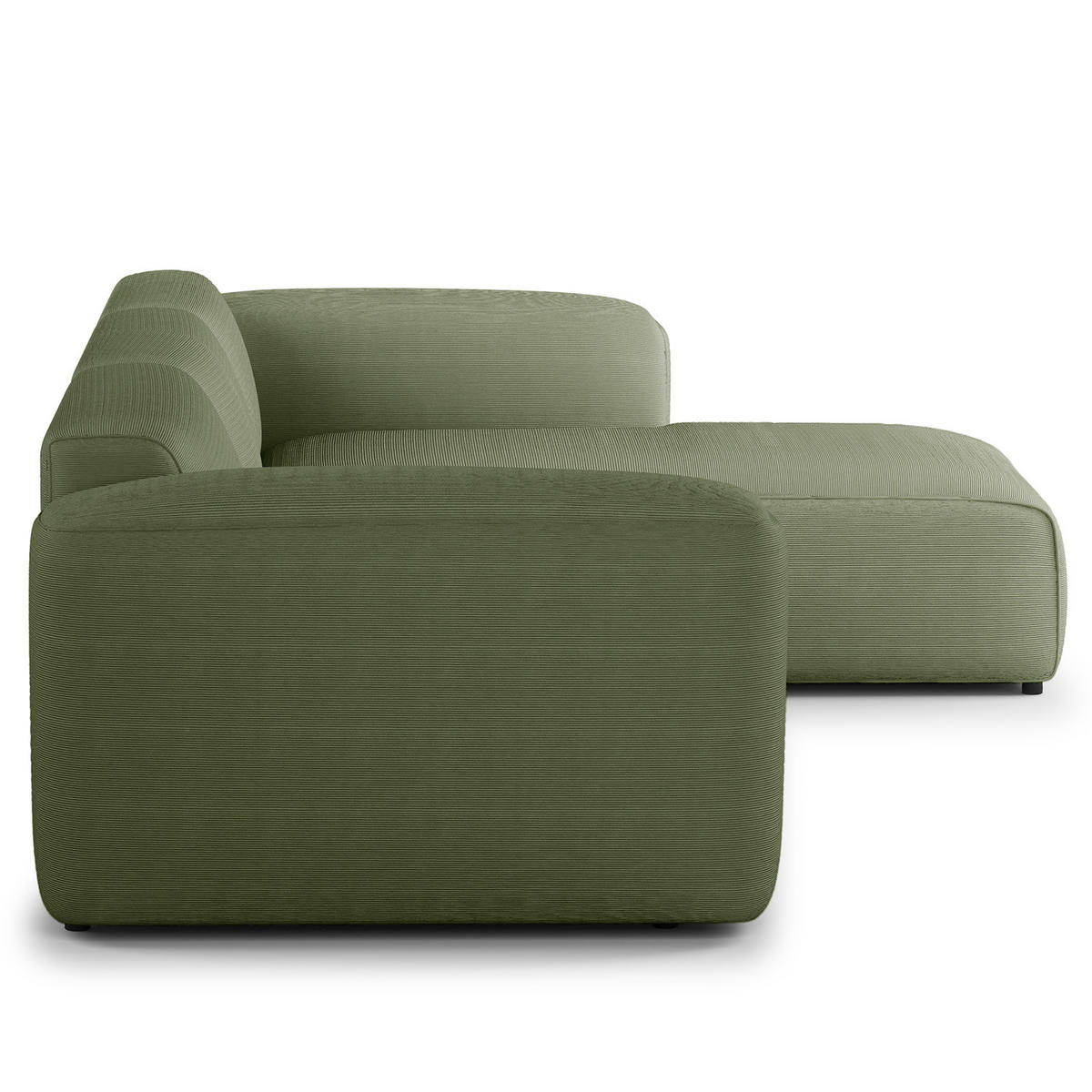 3-SITZER ECKSOFA mit Longchair - Dunkelgrün/Schwarz, Kunststoff/Textil (284/173cm) - home24