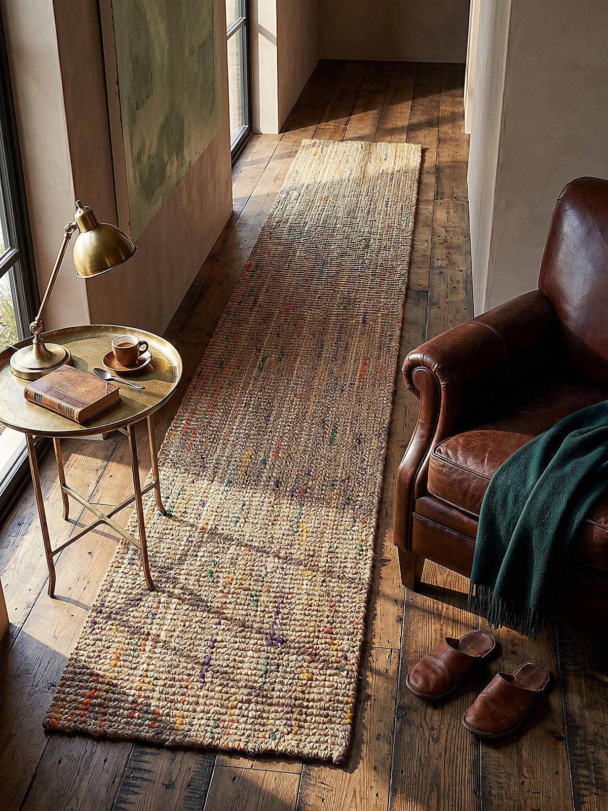 JUTETEPPICH Jute Naturbelassen, Wohnzimmer Natur-Multicolor Läufer 60x300 - Beige, Textil (300/60cm) - KADIMA DESIGN