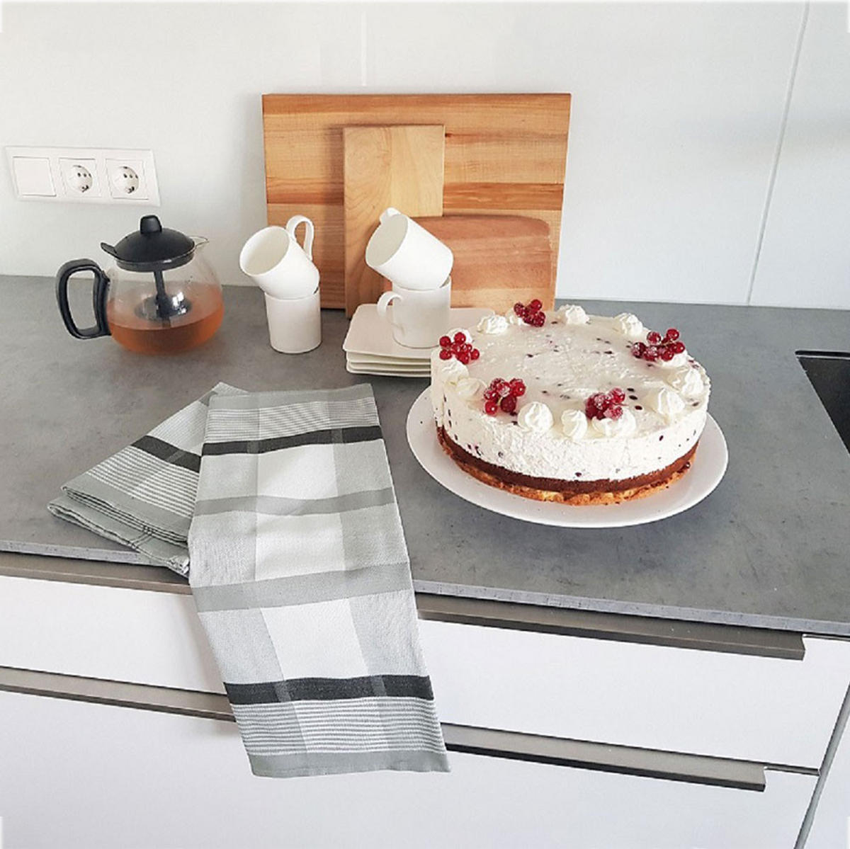 GESCHIRRTÜCHER, 4er-Set, 50x70 cm, 100% Baumwolle, Grau - Grau, Textil (50/70cm) - Zollner