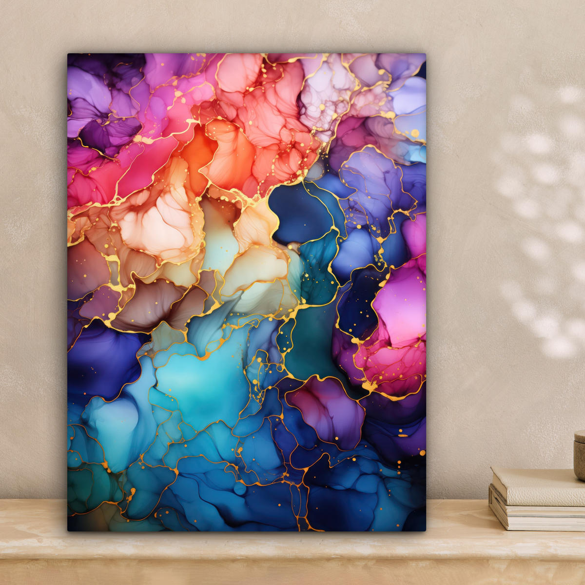 LEINWANDBILD Marmor - Bunt - Abstrakt 30x40 cm - Multicolor, Textil (30/40cm) - MuchoWow